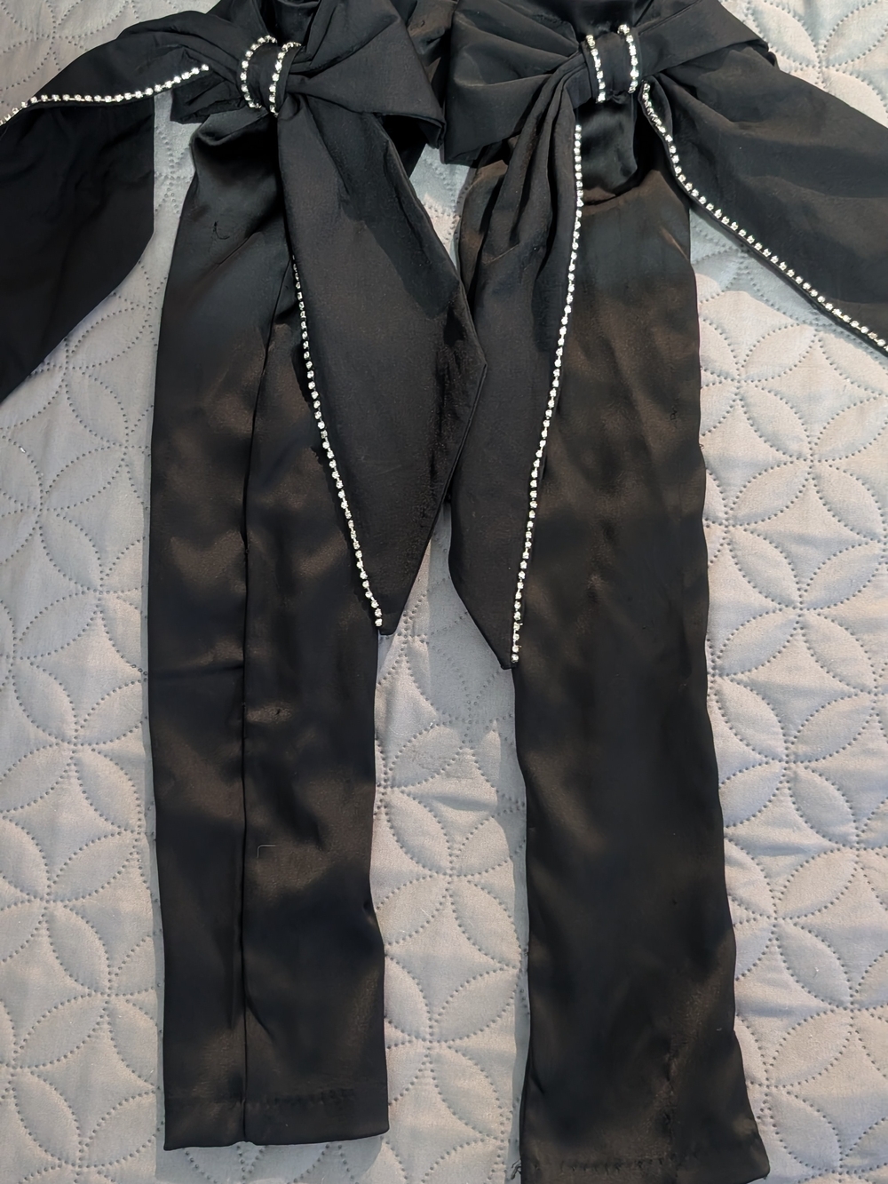 Zara,...Satin Bow Trim Gloves Size M